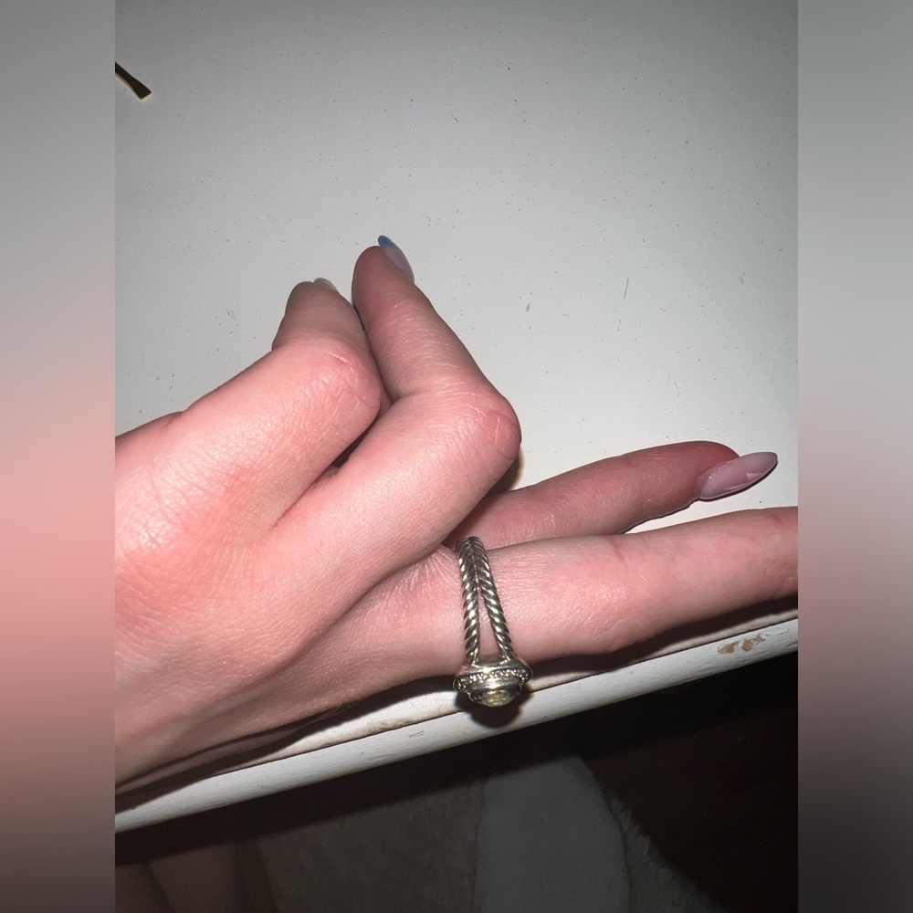 David Yurman Silver Ring with Light Blue Gemstone - Picture 8 of 11